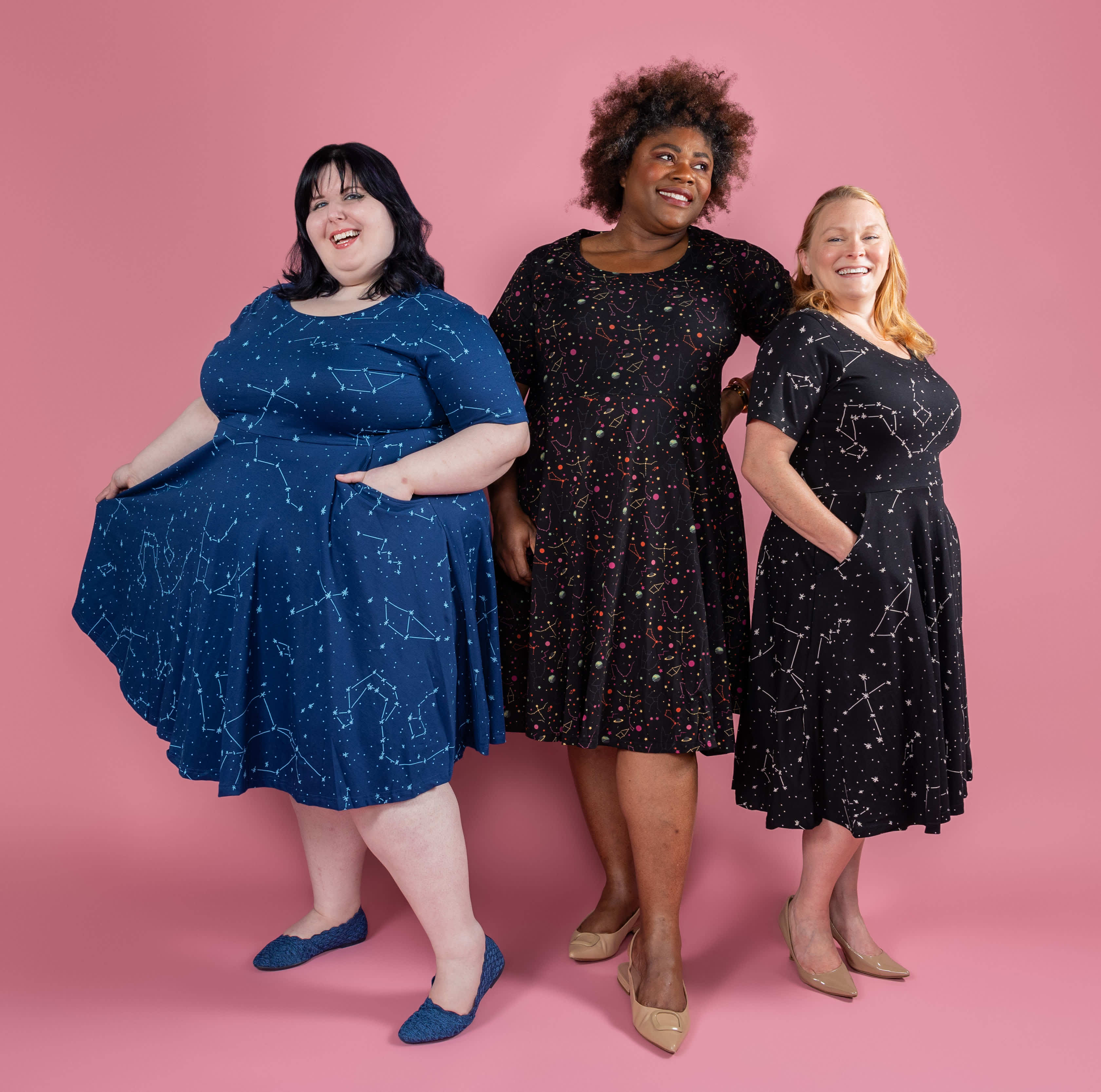 Svaha dress with unique STEAM-themed pattern